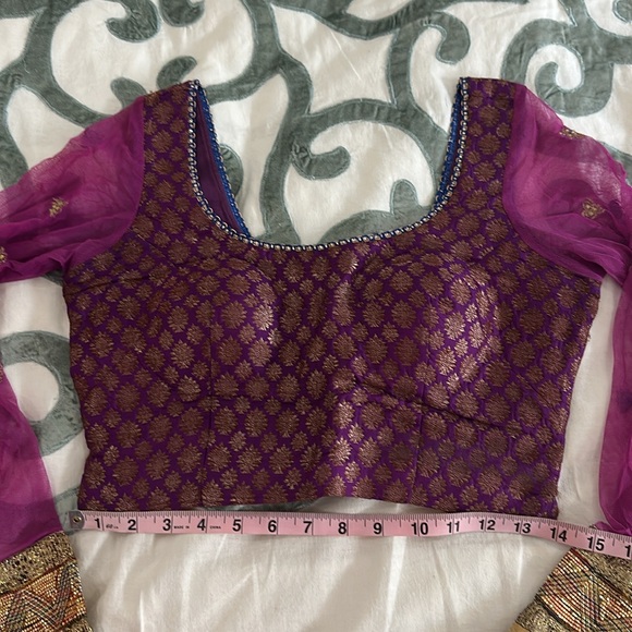 CUSTOM INDIAN PURPLE AND MUSTARD LEHENGA - Picture 4 of 16